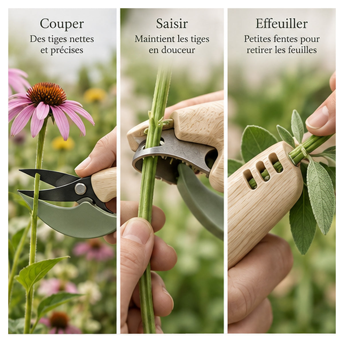 Cueille-Fleurs Demi-Lune – Sécateur compact multifonction