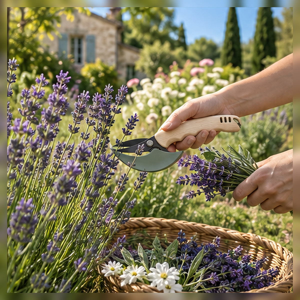 Cueille-Fleurs Demi-Lune – Sécateur compact multifonction