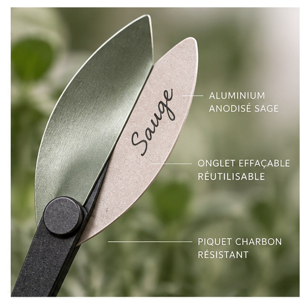 Étiquettes Feuille Pivot – Lot de 12 marque-plantes réutilisables