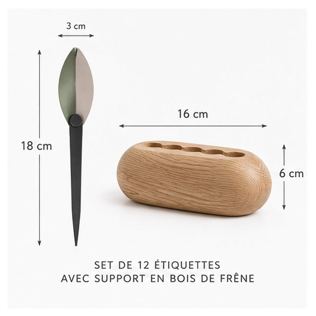 Étiquettes Feuille Pivot – Lot de 12 marque-plantes réutilisables