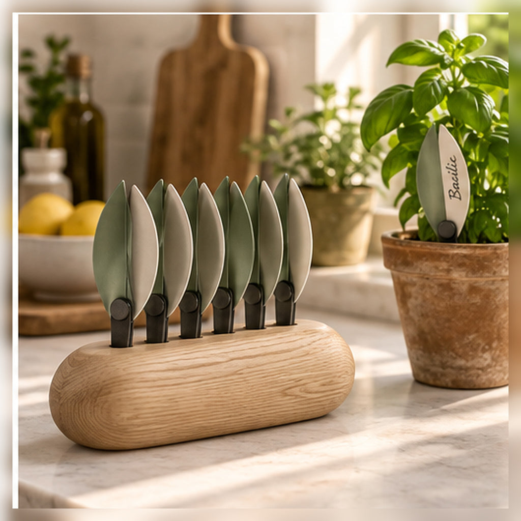 Étiquettes Feuille Pivot – Lot de 12 marque-plantes réutilisables
