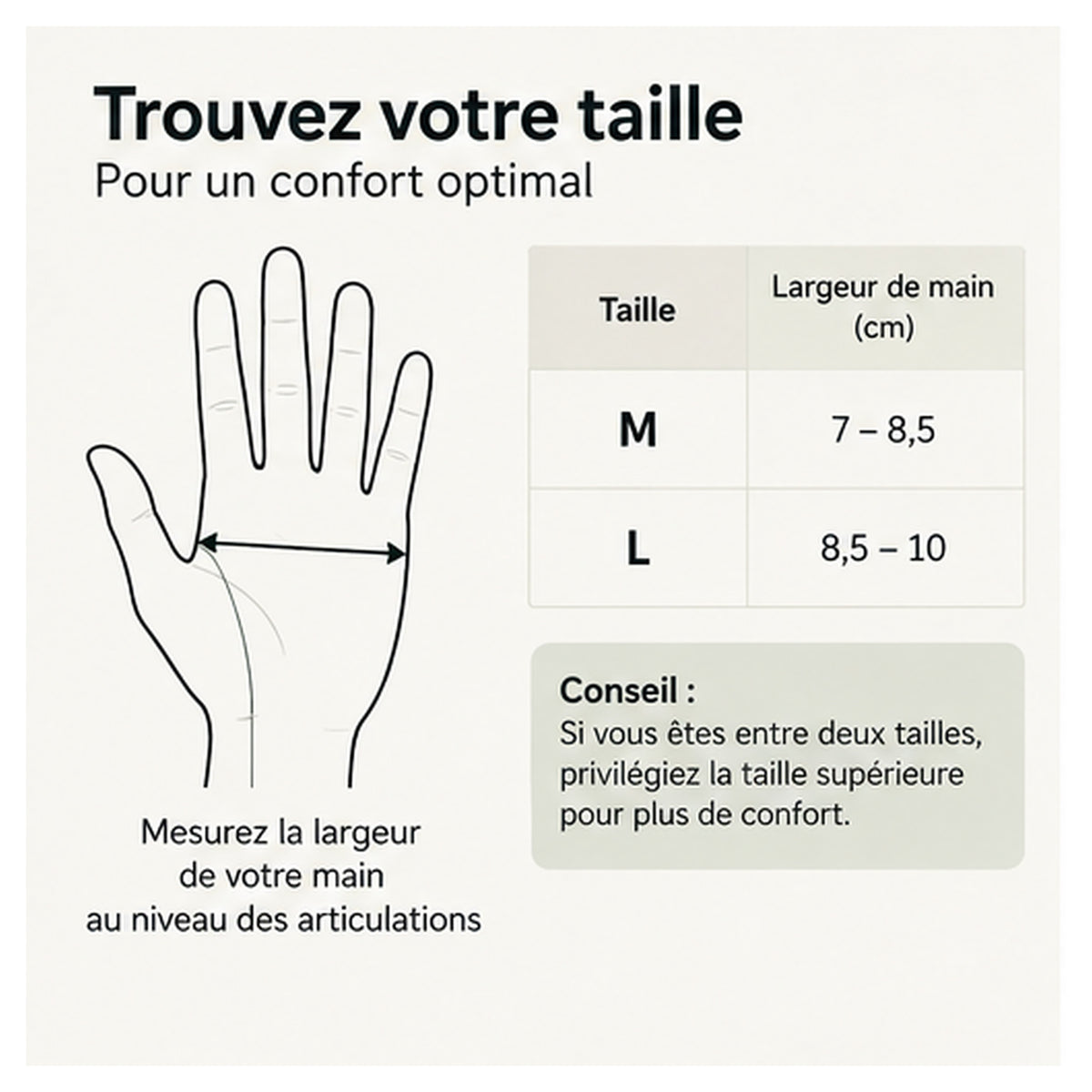 Gants Paume Pétale – Protection souple à embouts amovibles