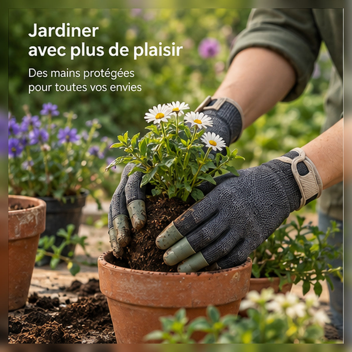 Gants Paume Pétale – Protection souple à embouts amovibles