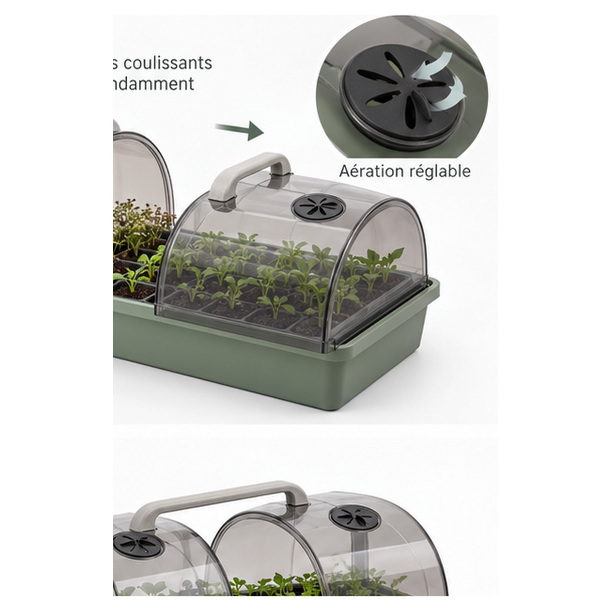 Mini-Serre Arche Claire – Propagateur compact à aérations réglables