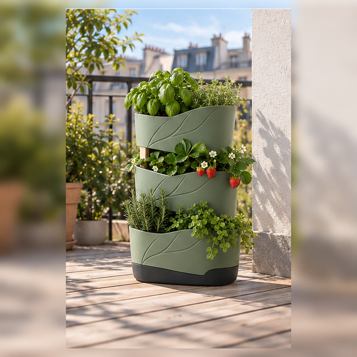 Pot Modulaire Sève 3 – Jardinière verticale avec réserve d’eau