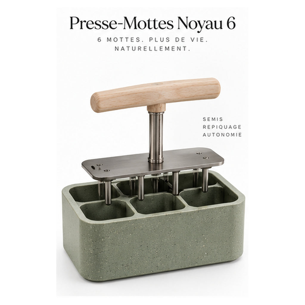 Presse-Mottes Noyau 6 – Mouleur manuel pour semis réguliers